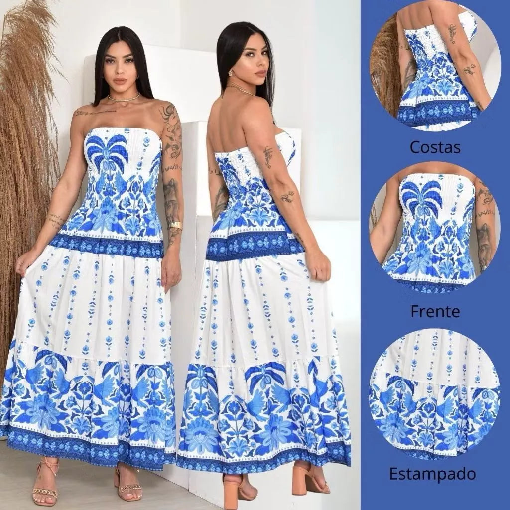 Vestido Tropical Longo