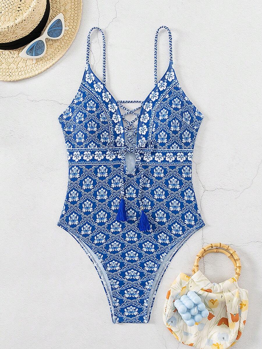 Maiô Floral com Amarração