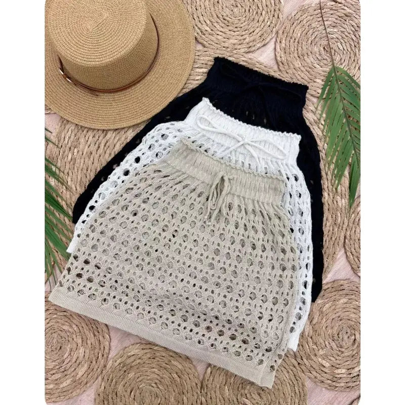 Saída de Praia Saia - Crochê Tricot