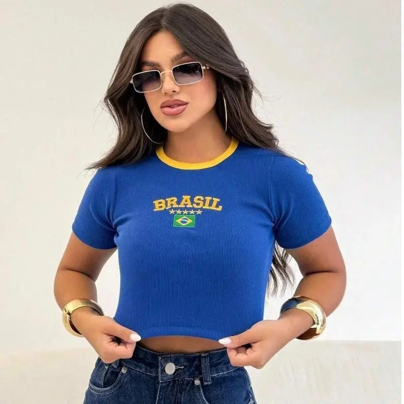 Cropped Ribana Canelada - Brasil