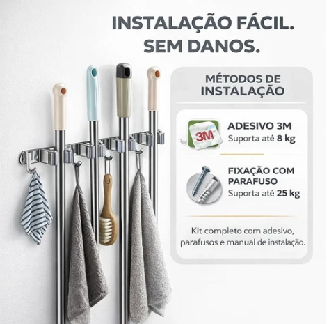 Suporte Inox Multiuso Premium - Organize sua Cozinha!
