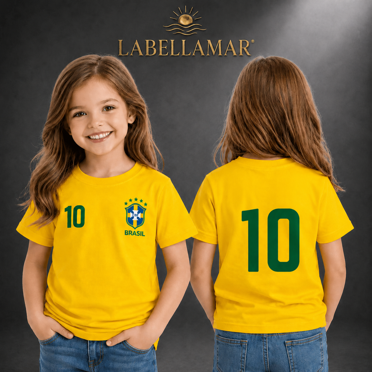 Camiseta Brasil Infantil - 100% Algodão