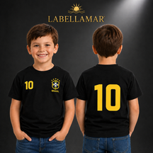 Camiseta Brasil Infantil - 100% Algodão