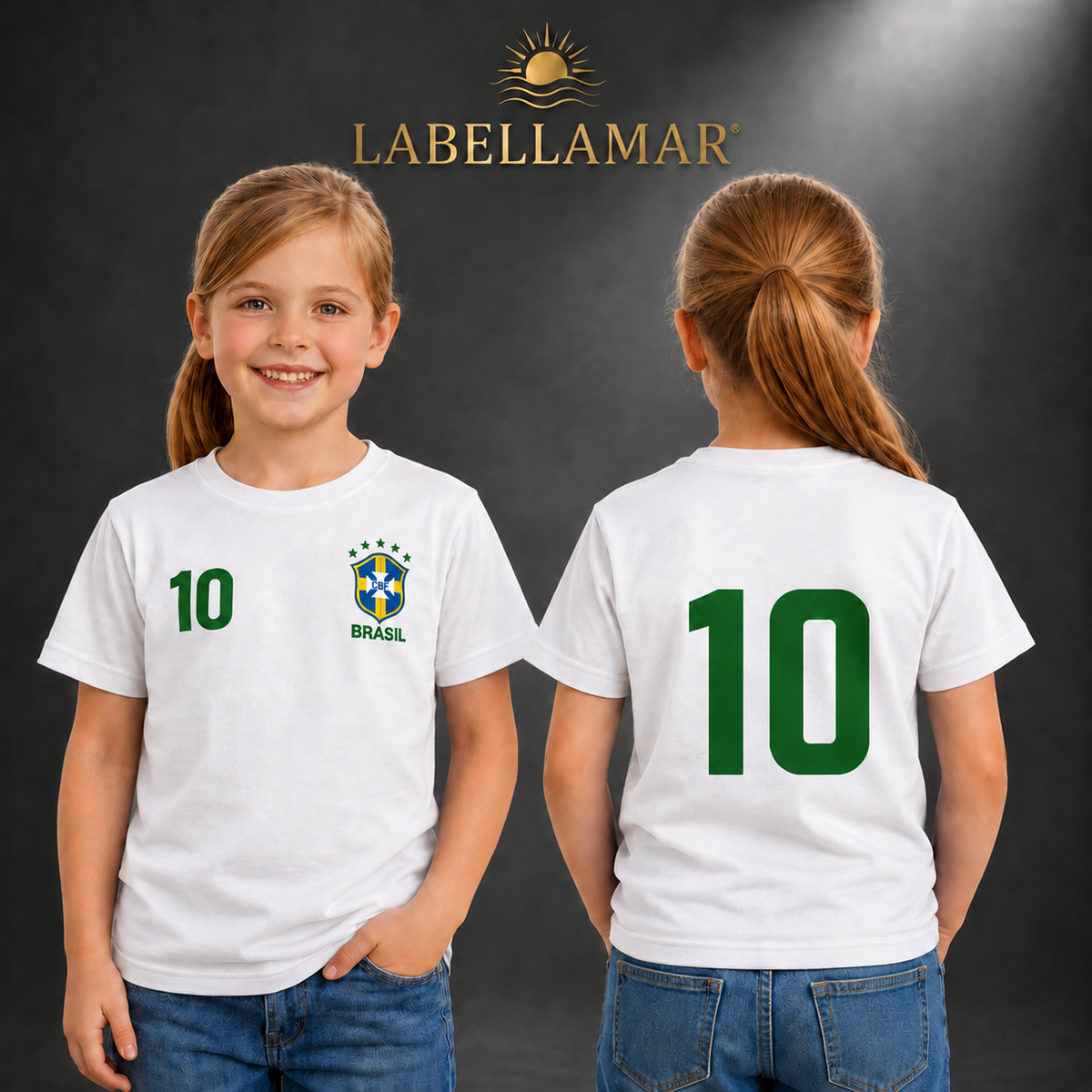 Camiseta Brasil Infantil - 100% Algodão