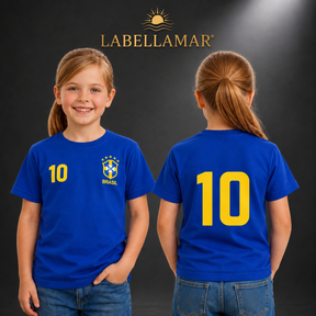 Camiseta Brasil Infantil - 100% Algodão