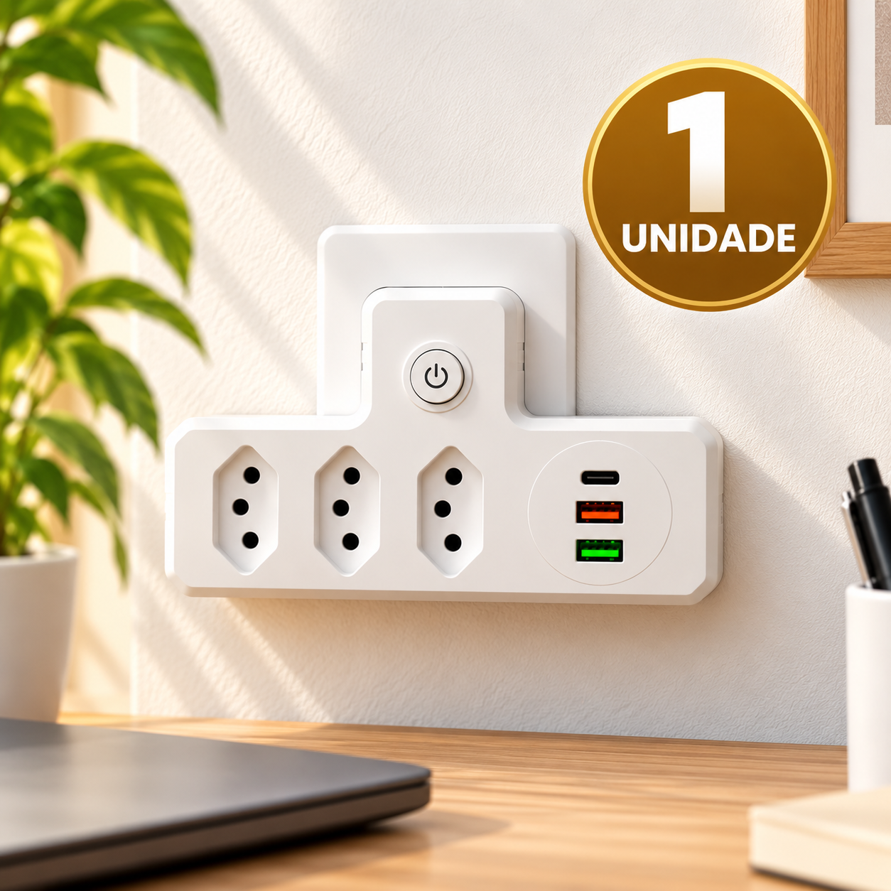 PowerHub 6™ – Adaptador 6 em 1 com USB e USB-C