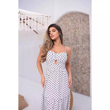 Vestido Mídi Longo Poá