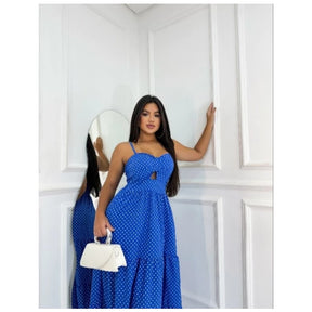 Vestido Mídi Longo Poá