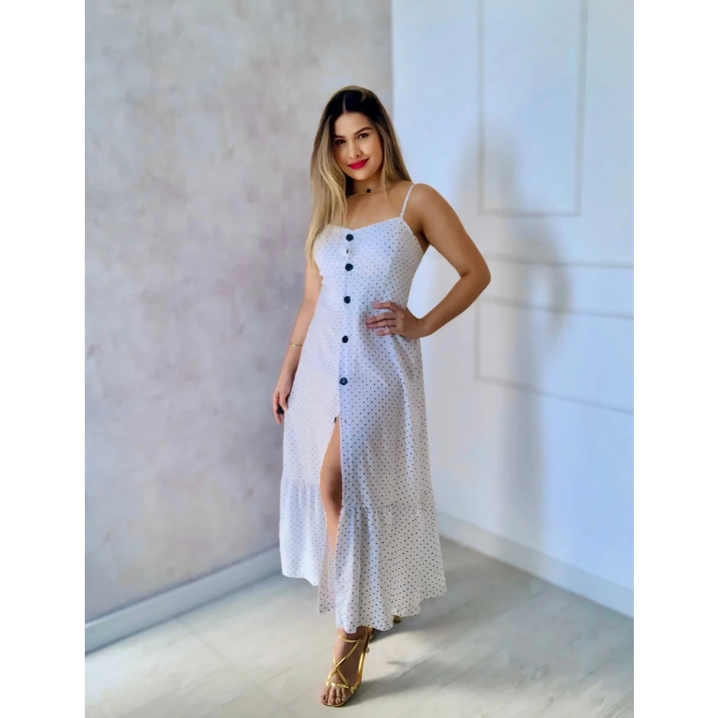 Vestido Midi Poa