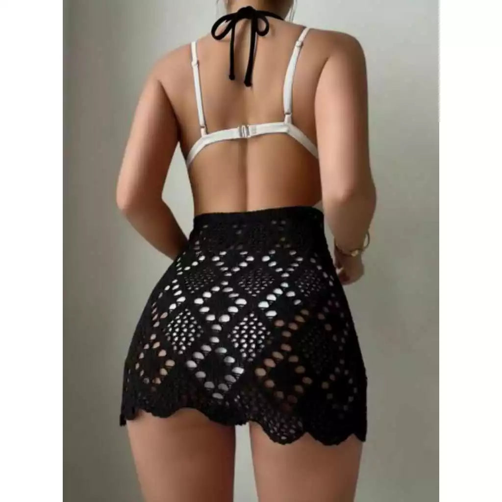 SAÍDA DE PRAIA - CURTA TRICOT RENDADO LUXO❤️‍🩹