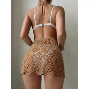 SAÍDA DE PRAIA - CURTA TRICOT RENDADO LUXO❤️‍🩹