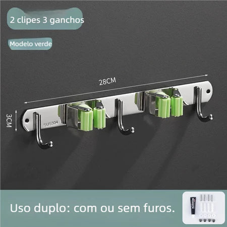 Suporte Inox Multiuso de Parede - Organize sua Cozinha!