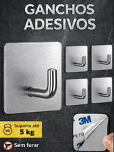 Kit 4 Ganchos Adesivos 3m Inox - Sem Furar Parede