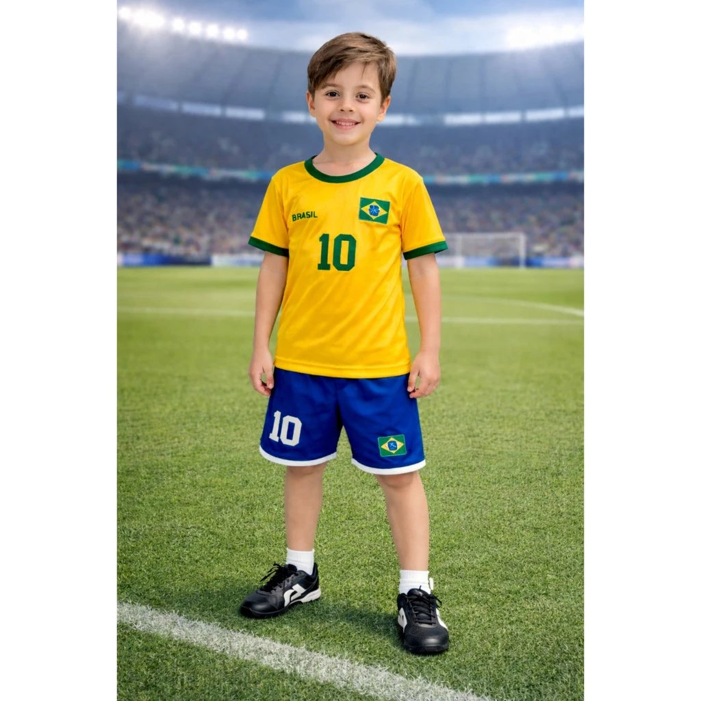 Conjunto seleção brasileira infantil - OBSERVAÇÃO: NÃO PERSONALIZÁVEL!!