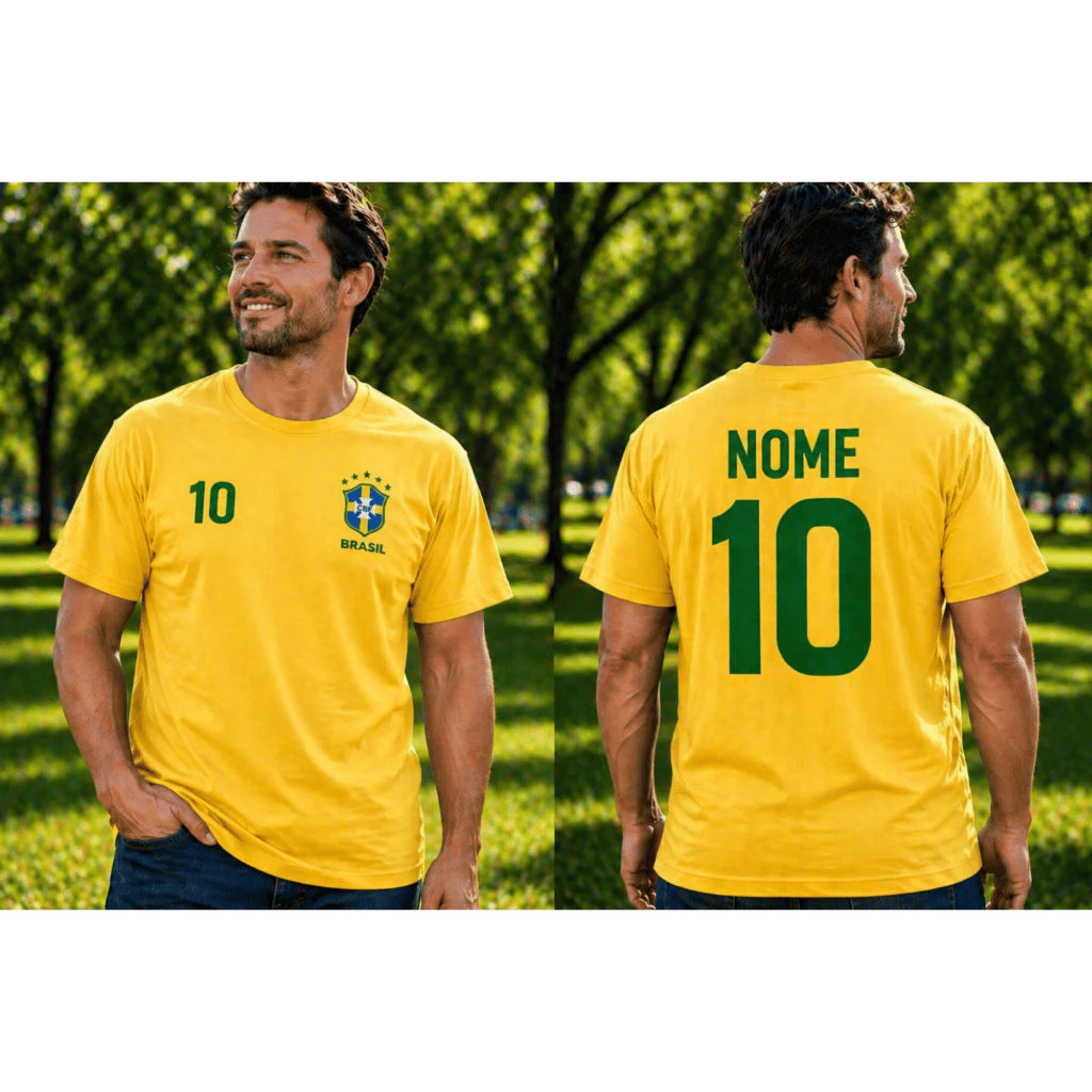 Camiseta Brasil Masculina - Personalizada