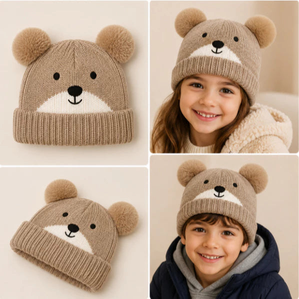 Touca Gorro Frio Inverno Infantil Forrado Orelinha Pompom