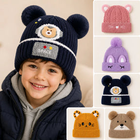 Touca Gorro Frio Inverno Infantil Forrado Orelinha Pompom