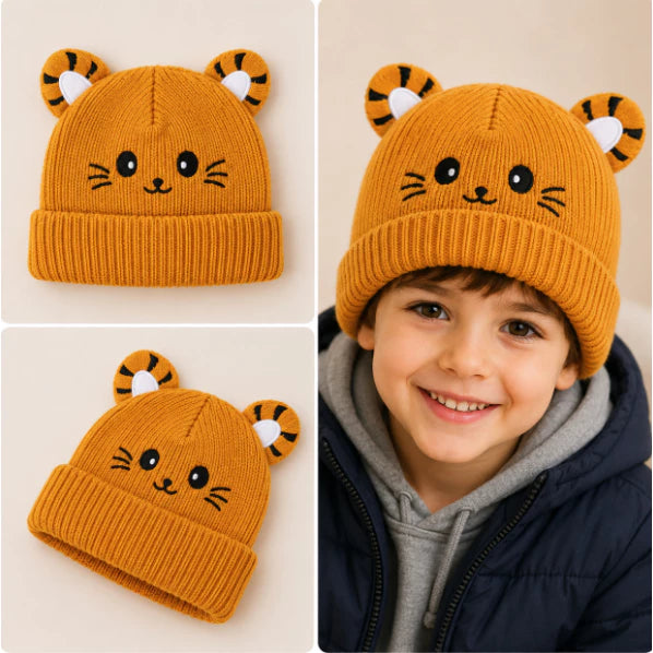 Touca Gorro Frio Inverno Infantil Forrado Orelinha Pompom