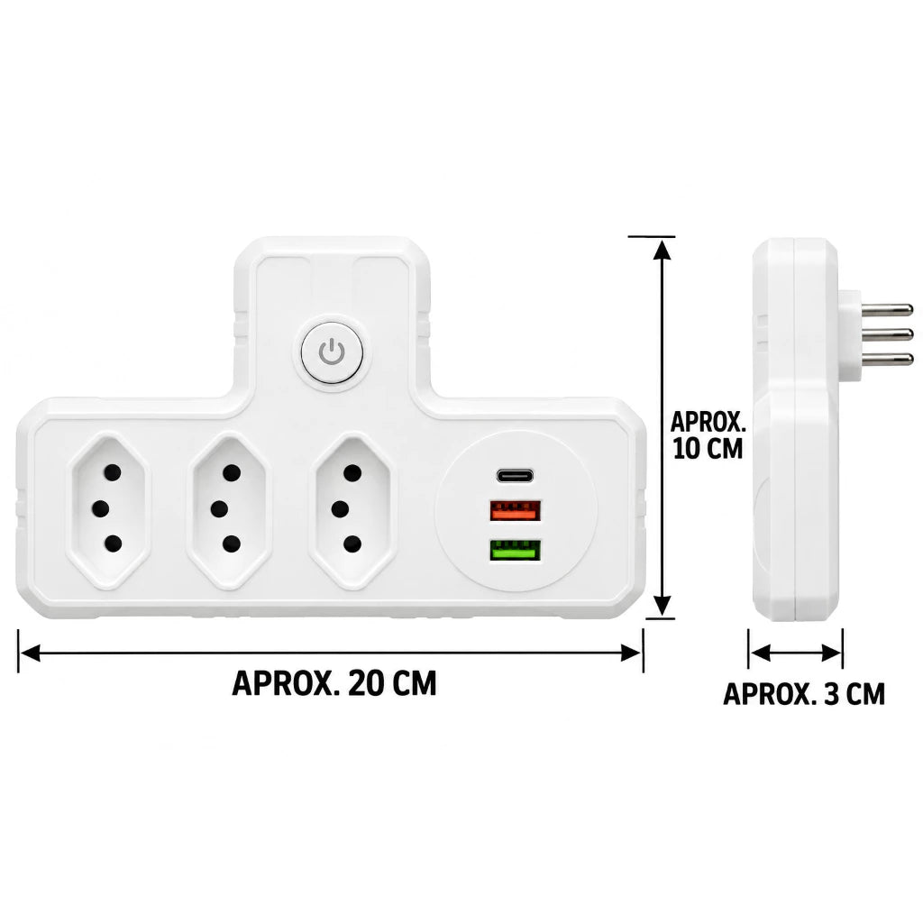 PowerHub 6™ – Adaptador 6 em 1 com USB e USB-C