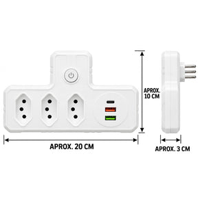 PowerHub 6™ – Adaptador 6 em 1 com USB e USB-C