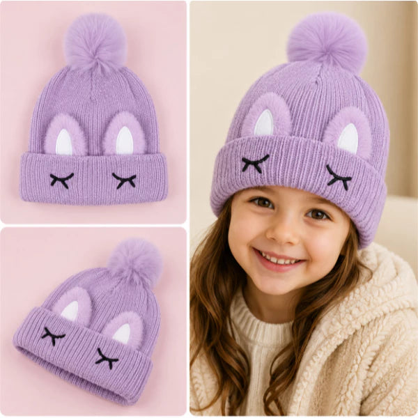 Touca Gorro Frio Inverno Infantil Forrado Orelinha Pompom