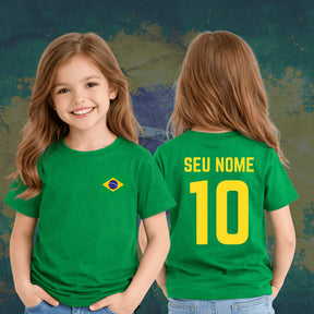 Camiseta do Brasil Infantil - Personalizada                                                                                         (COMPRE 2 E PAGUE MENOS)