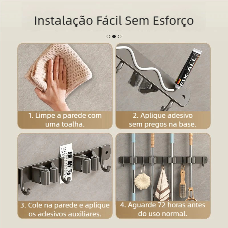 Suporte Inox Multiuso de Parede - Organize sua Cozinha!