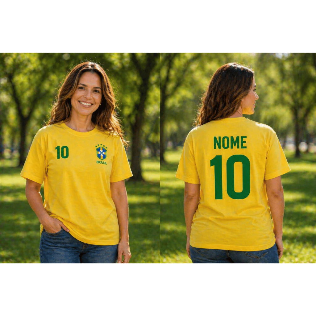 Camiseta Brasil feminina  - Personalizada