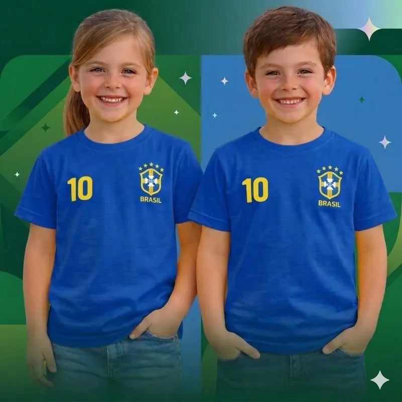 Camiseta do Brasil Infantil - Personalizada                                                                                         (COMPRE 2 E PAGUE MENOS)