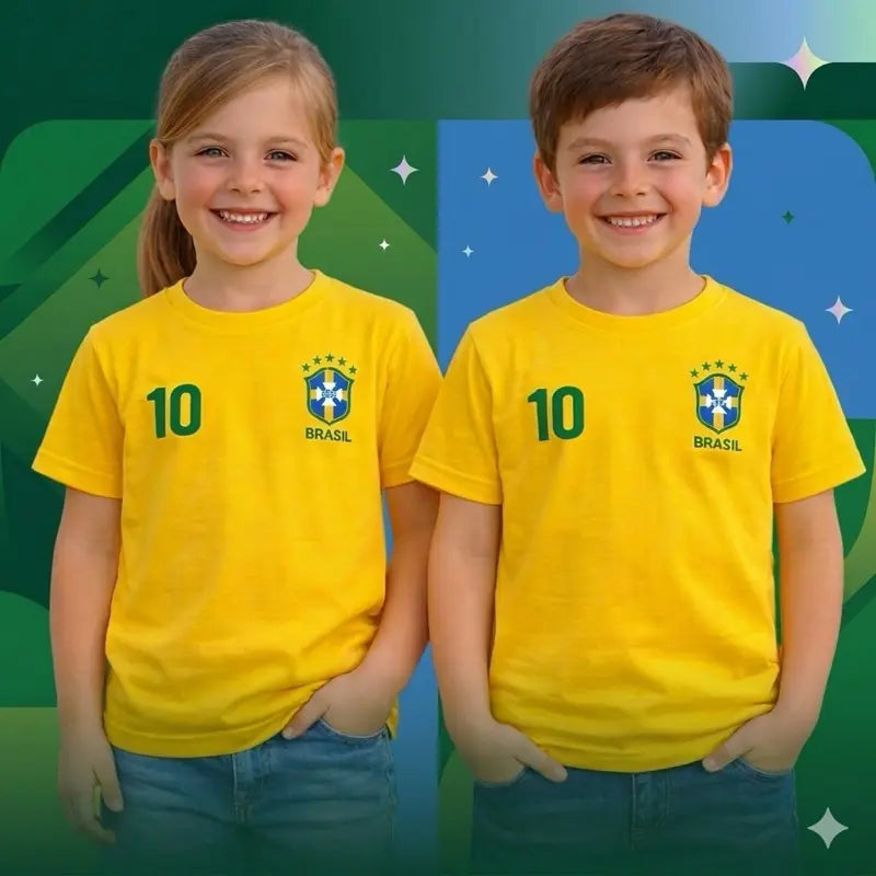 Camiseta do Brasil Infantil - Personalizada                                                                                         (COMPRE 2 E PAGUE MENOS)