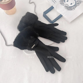 Luvas de inverno de veludo - Tela sensível ao toque