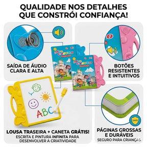 Livro Interativo Bilíngue Português Inglês + 48 CANETAS DE BRINDE