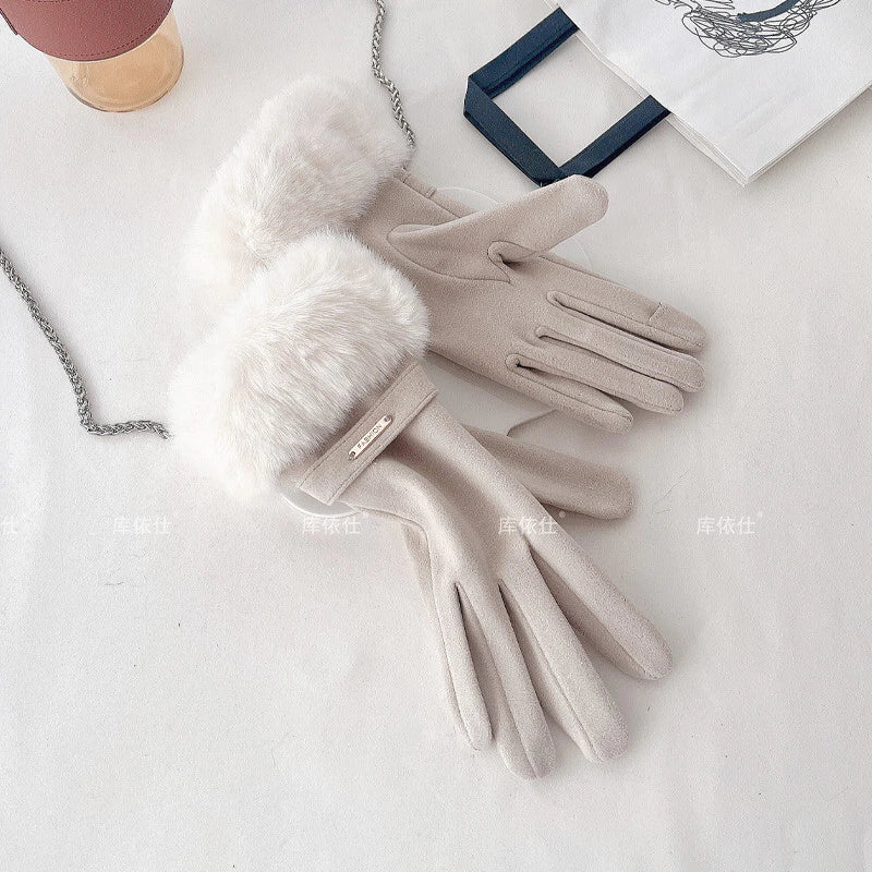 Luvas de inverno de veludo - Tela sensível ao toque